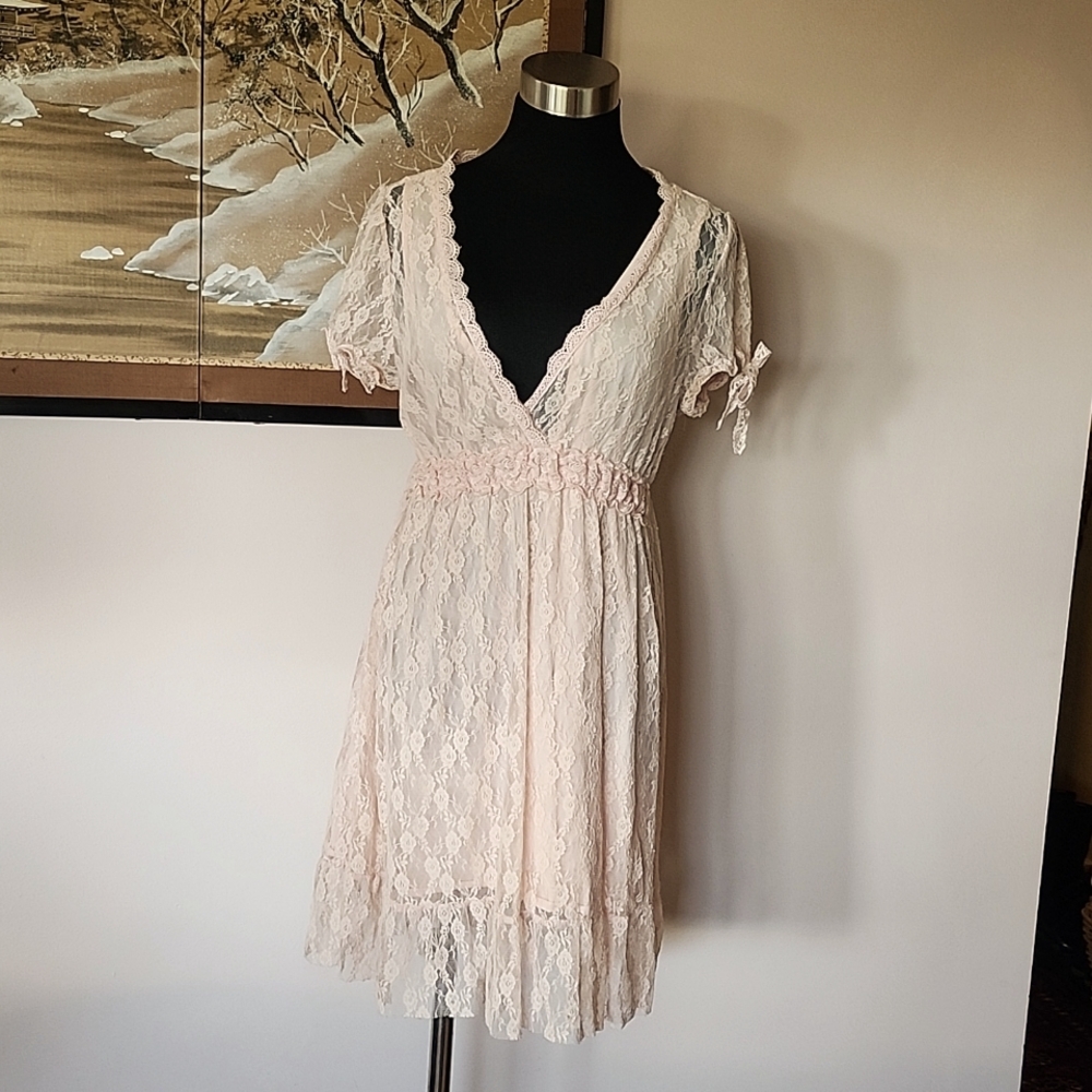 Pink lace tunic by Pinky women's large